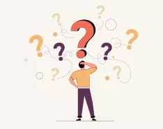 graphic of a man with question marks around his head